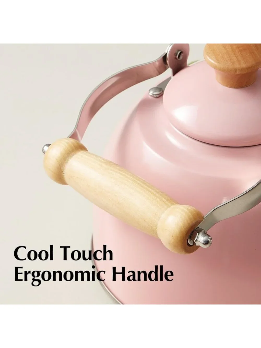 ROCKURWOK 1.6 Quart Pink Whistling Tea Kettle Stainless Steel Stovetop Tea Pot